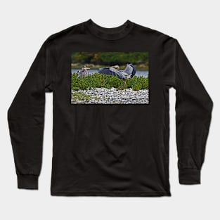 Great Blue Heron Greeting Long Sleeve T-Shirt